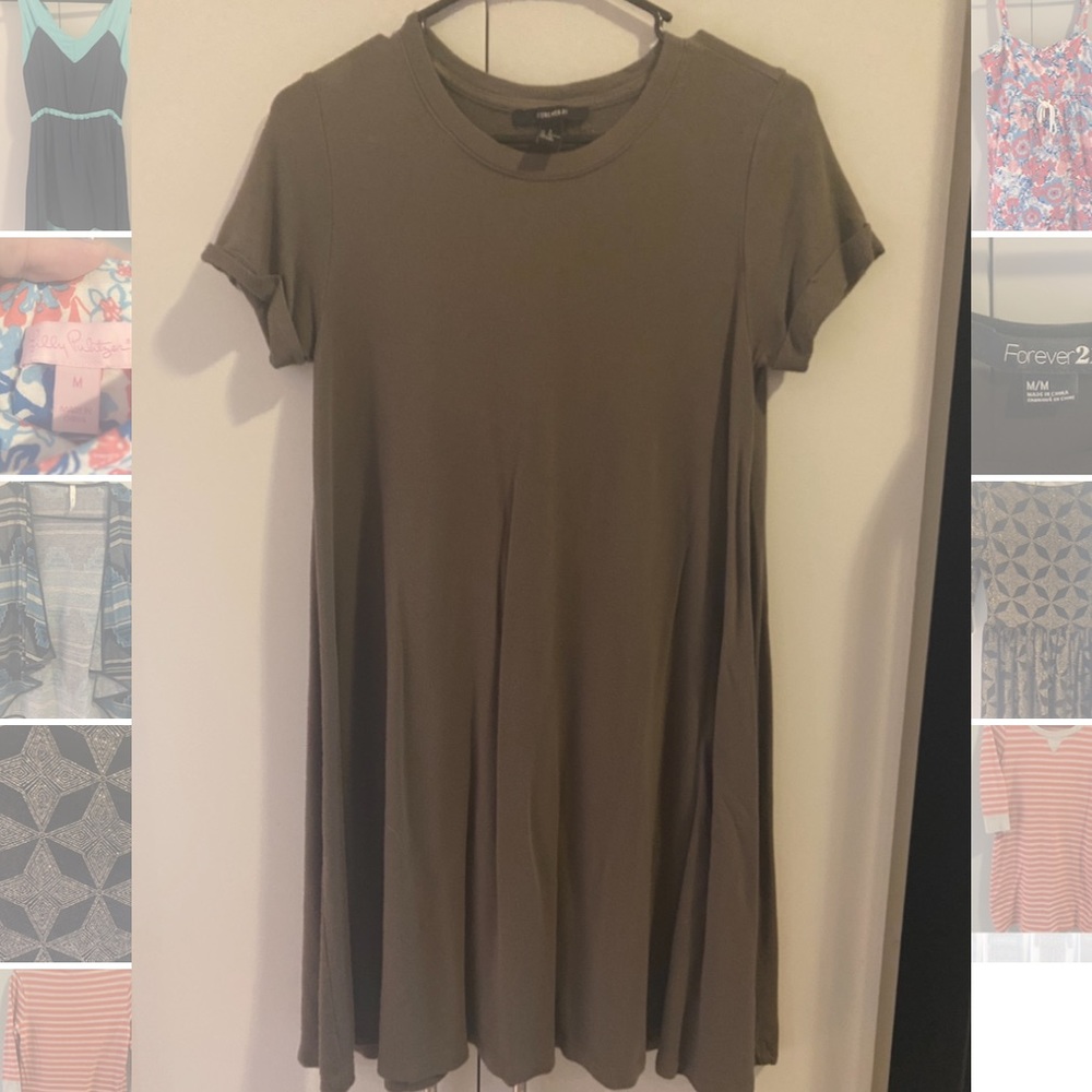 Olive Green T-shirt Mini Dress